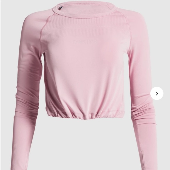 Gymshark Tops - GYMSHARK BREEZE LIGHTWEIGHT LONG SLEEVE CROP TOP M